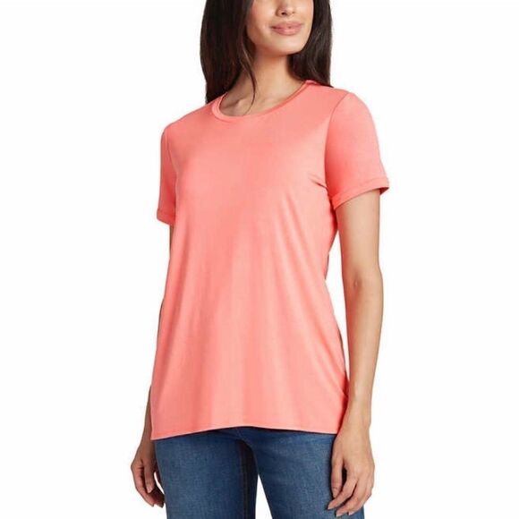 ELLEN TRACY Ladies Short Sleeve HiLo Hem Tunic Top - Picture 2 of 7